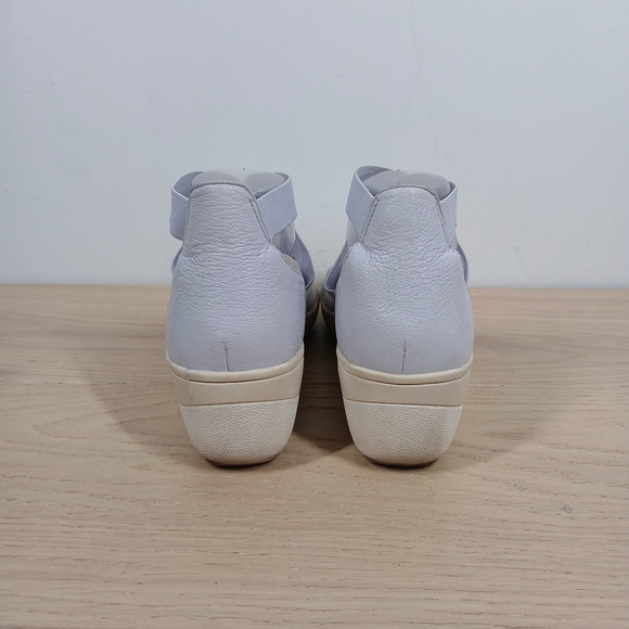 Vionic Ellery Silver Metallic Leather Ankle Strap Comfort Wedge Flats 1352 - Picture 5 of 12